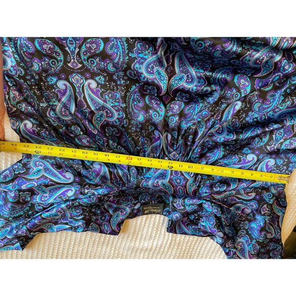 Lizzie B by The Young and Restofus Blue & Black Paisley Silkey Night Dress Mumu - Picture 8 of 9